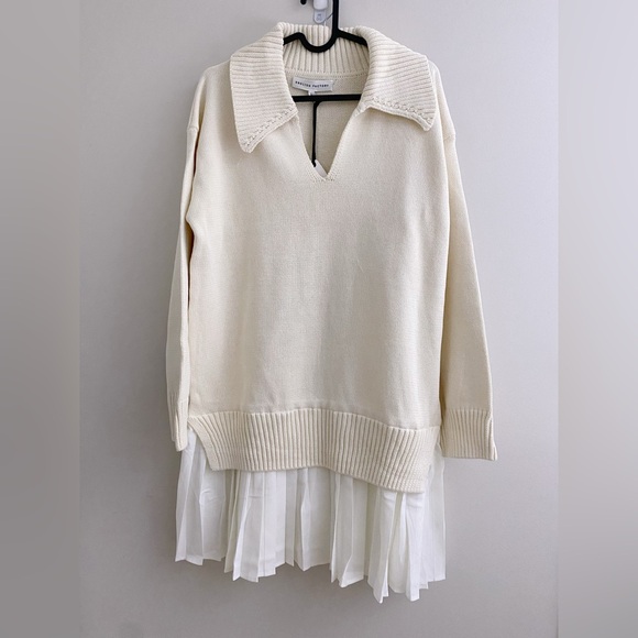 anthropologie English Factory Twofer Sweater Dress size XS nwt cream new - Picture 4 of 5